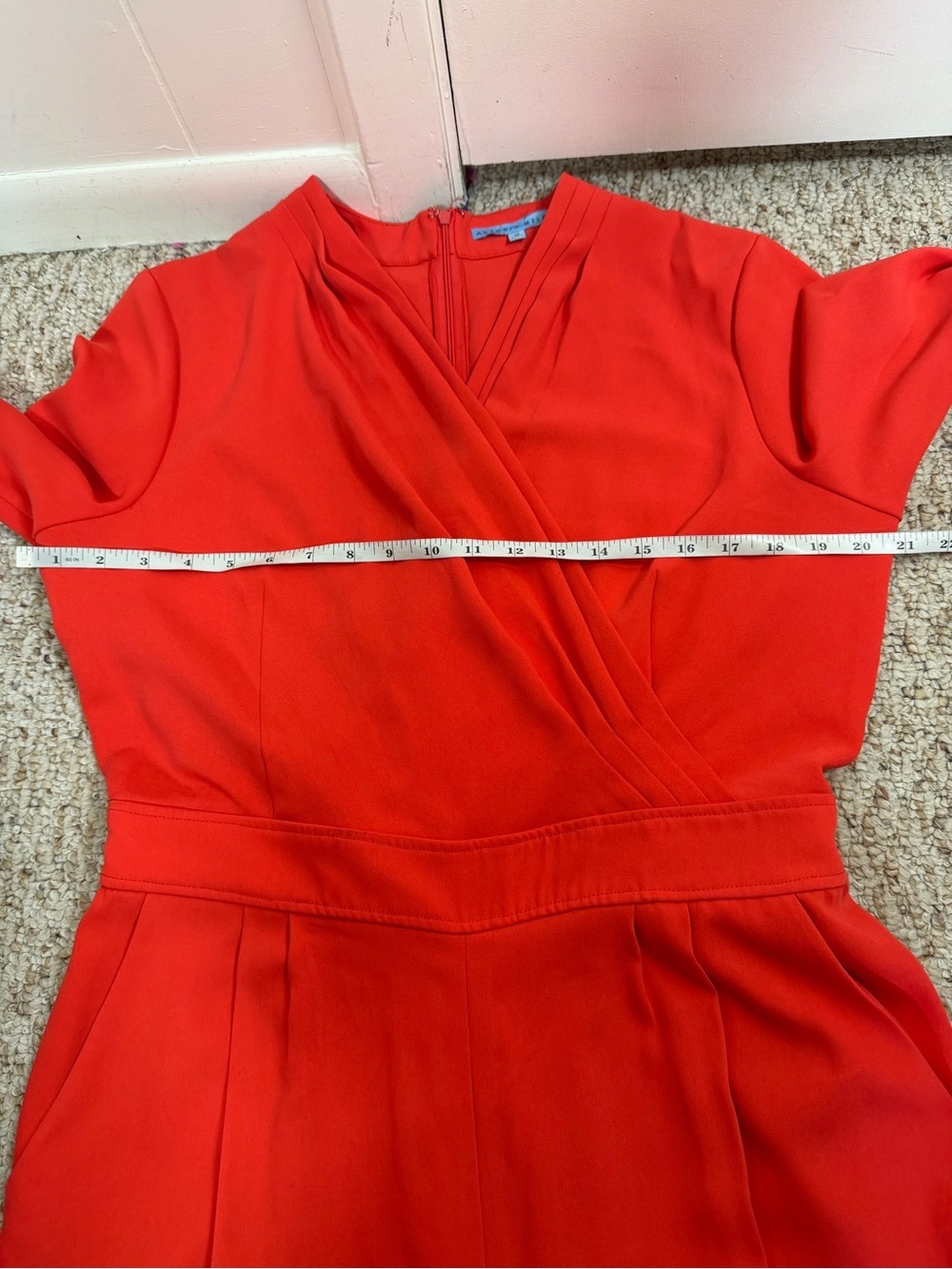 ANTONIO MELANI Red Wrap V-Neck Jumpsuit size 12 - Picture 3 of 5